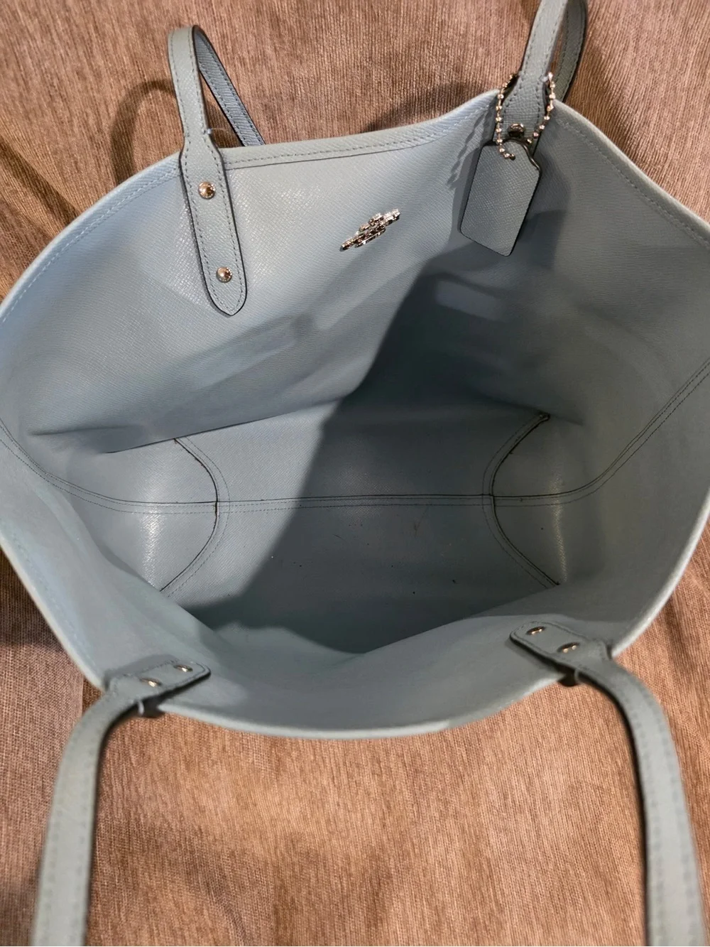 Coach Blue Floral Reversible Signature Tote